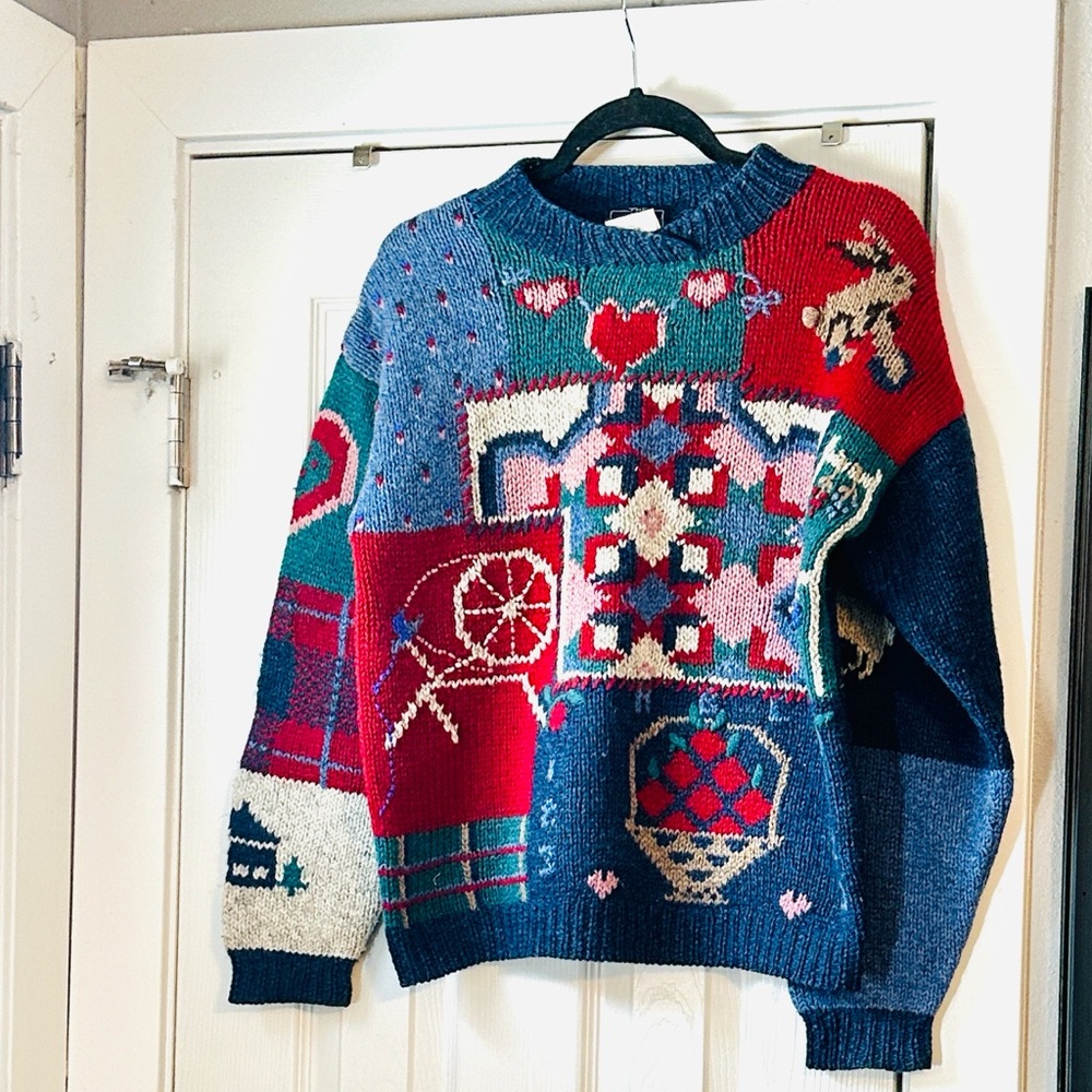 Woolrich Vintage Multicolor Patchwork 100% Wool S… - image 3